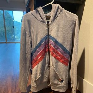 Aviator Nation Chevron hoodie. Notice light stain on last photo